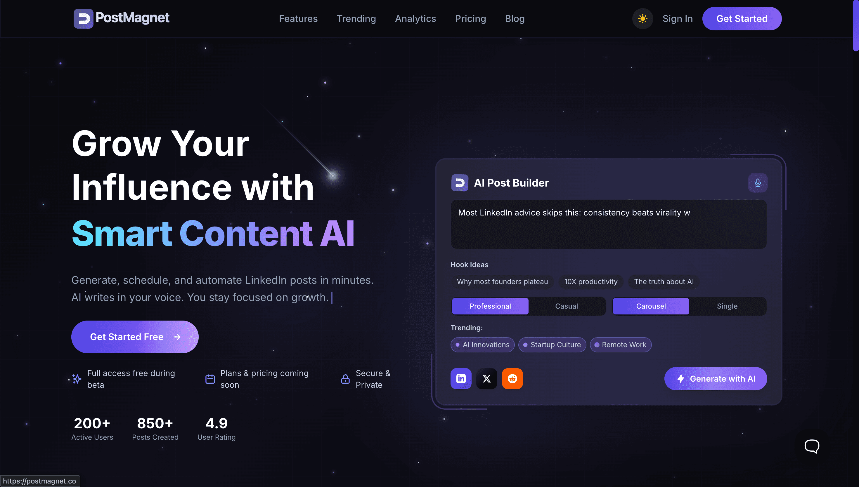 PostMagnet — Landing page