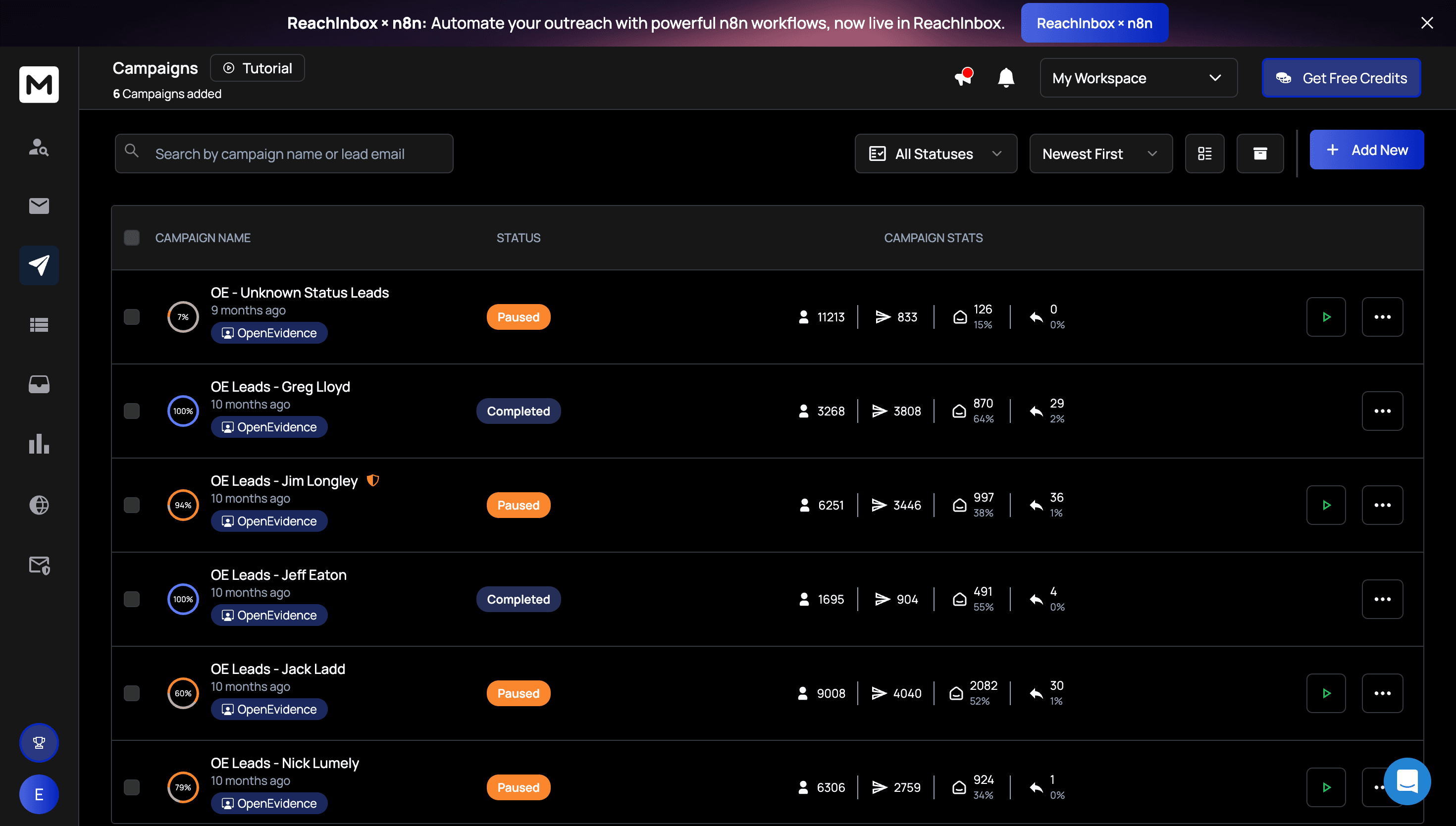 ReachInbox screenshot